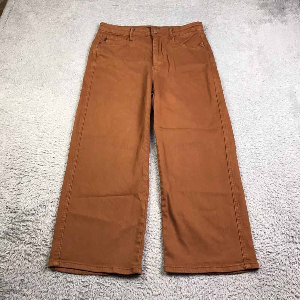 Judy Blue Jeans Womens 13/31 (32x24) Brown Garment Dyed Wide Leg Crop Trouser
